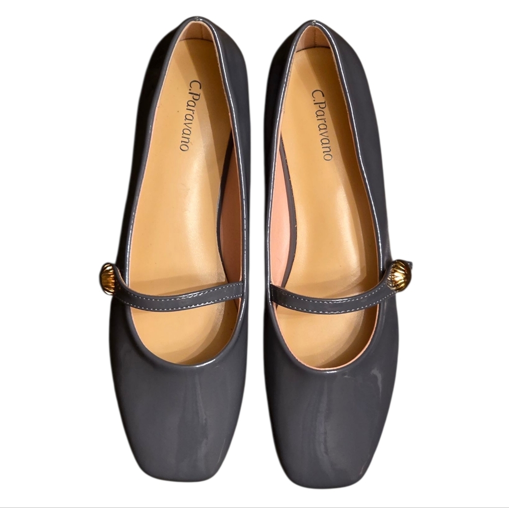 C Paravano Women’s Patent Single-Strap Mary Jane (Clara) Size 39.5